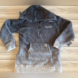 Avalanche Fleece 1/4 Zip Hooded Pullover Large Grey NWT